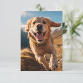 Gelukkig Golden Retriever Running Bedankkaart (Staand voorkant)