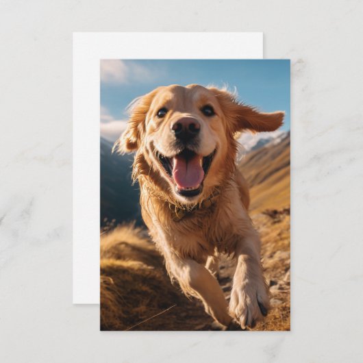 Gelukkig Golden Retriever Running Bedankkaart (Voorkant / Achterkant)