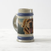 Gelukkig Golden Retriever Running Bierpul (Voorkant links)