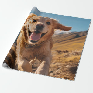 Gelukkig Golden Retriever Running Cadeaupapier