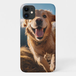 Gelukkig Golden Retriever Running Case-Mate iPhone Case