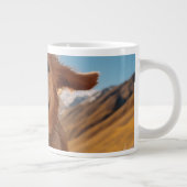 Gelukkig Golden Retriever Running Grote Koffiekop (Rechts)