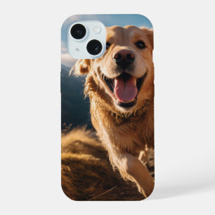 Gelukkig Golden Retriever Running iPhone 15 Case