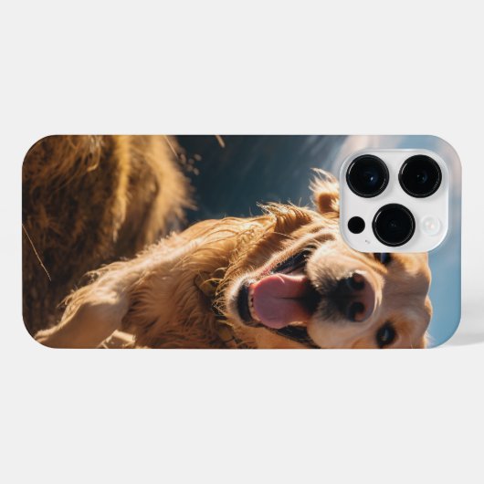 Gelukkig Golden Retriever Running iPhone Hoesje (Achterkant horizontaal)