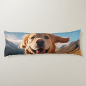 Gelukkig Golden Retriever Running Lichaamskussen (Achterkant)