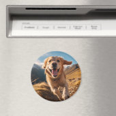 Gelukkig Golden Retriever Running Magneet (Insitu (Vaatwasser))