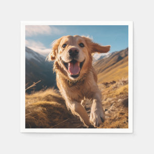 Gelukkig Golden Retriever Running Servet