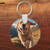 Gelukkig Golden Retriever Running Sleutelhanger (Achterkant)
