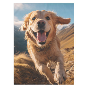 Gelukkig Golden Retriever Running Tafelkleed