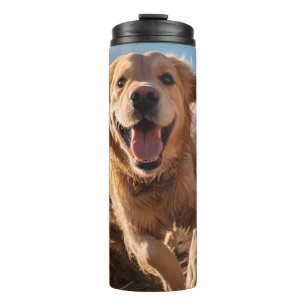 Gelukkig Golden Retriever Running Thermosbeker