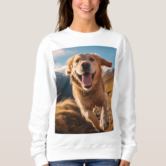Gelukkig Golden Retriever Running Trui (Voorkant)