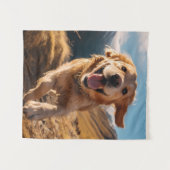 Gelukkig Golden Retriever Running Wandkleed (Voorkant (horizontaal))