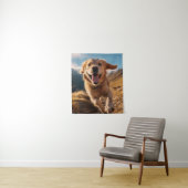 Gelukkig Golden Retriever Running Wandkleed (In situ)