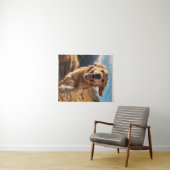 Gelukkig Golden Retriever Running Wandkleed (In Situ (horizontaal))