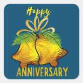 Gelukkig gouden jubileum : vierkante sticker (Voorkant)