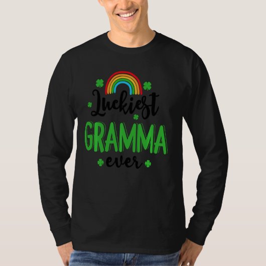 Gelukkig Gramma Ever St Patrick S Day Rainbow Clov T-shirt (Voorkant)