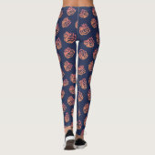 Gelukkig grappig kat, schattig patroon, hand getek leggings (Achterkant)