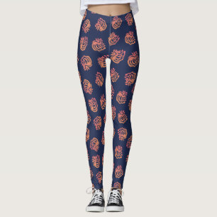 Gelukkig grappig kat, schattig patroon, hand getek leggings