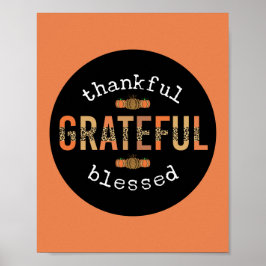 Gelukkig Grateful Blessed Fun Leopard Print Herfst