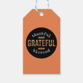 Gelukkig Grateful Blessed Fun Leopard Print Herfst Cadeaulabel (Voorkant)