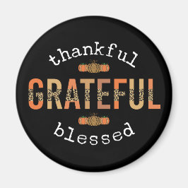 Gelukkig Grateful Blessed Fun Leopard Print Herfst Magneet