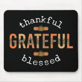 Gelukkig Grateful Blessed Fun Leopard Print Herfst Muismat (Voorkant)