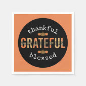 Gelukkig Grateful Blessed Fun Leopard Print Herfst Servet (Voorkant)