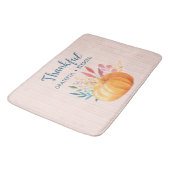 Gelukkig Grateful Blessed met Oranje pompoen Badmat (Gekanteld)