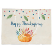 Gelukkig Grateful Blessed met Oranje pompoen Groot Cadeauzakje (Achterkant)