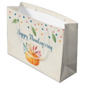 Gelukkig Grateful Blessed met Oranje pompoen Groot Cadeauzakje (Achterkant Gekanteld)