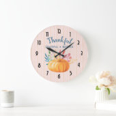 Gelukkig Grateful Blessed met Oranje pompoen Grote Klok (Huis)
