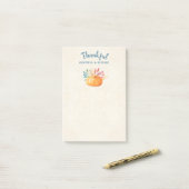 Gelukkig Grateful Blessed met Oranje pompoen Post-it® Notes (Op bureau)