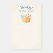 Gelukkig Grateful Blessed met Oranje pompoen Post-it® Notes (Voorkant)