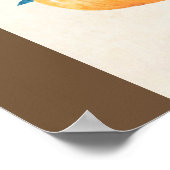 Gelukkig Grateful Blessed met Oranje pompoen Poster (Hoek)