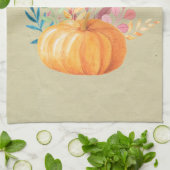 Gelukkig Grateful Blessed met Oranje pompoen Theedoek (Gevouwen)