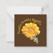 Gelukkig Grateful Blessed sunflower personaliseer  Notitiekaartje (Voorkant)