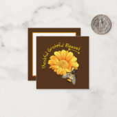 Gelukkig Grateful Blessed sunflower personaliseer  Notitiekaartje (Voorkant / Achterkant in situ)