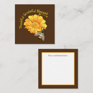 Gelukkig Grateful Blessed sunflower personaliseer  Notitiekaartje