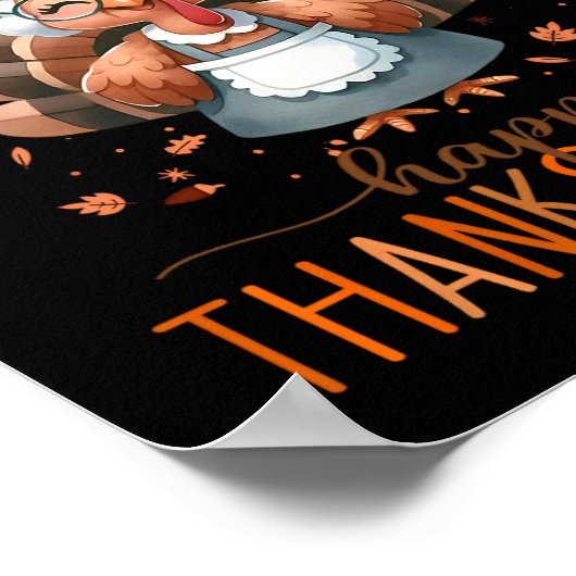 Gelukkig Grateful Blessed Turkey Happy Thanksgivin Poster (Hoek)
