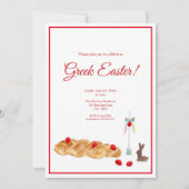 Gelukkig Grieks Pasen Aquarel Eten Kaart (Voorkant)