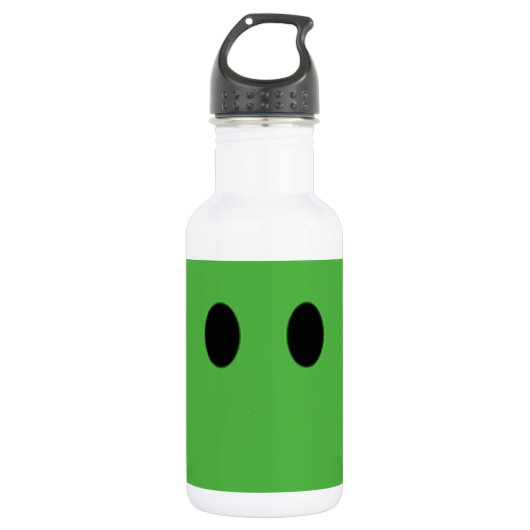 Gelukkig groen gezicht waterfles  (Voorkant)