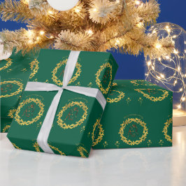 Gelukkig groen trouwceremonie cadeaupapier