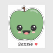 Gelukkig groene appel sticker (Vel)