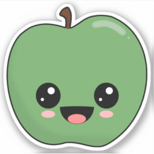 Gelukkig groene appel sticker