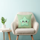 Gelukkig Groene Ster Kawaii Kussen  (Stoel)