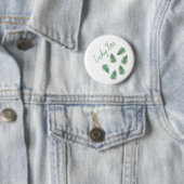 Gelukkig Groene Varen Patroon Ronde Button (In situ)