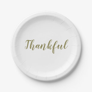 Gelukkig groene witte script schattige Thanksgivin Papieren Bordje