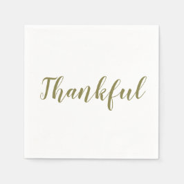 Gelukkig groene witte script schattige Thanksgivin Servet