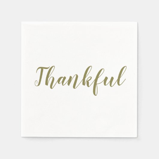 Gelukkig groene witte script schattige Thanksgivin Servet (Voorkant)