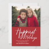 Gelukkig groet Feestdagen met één foto Feestdagenkaart (Voorkant)